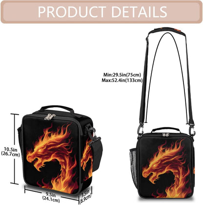 cfpolar Skull Skateboard Lunch Box for Boys Girls, Insulated Lunch Bags for Kids Reusable Mini Cooler Lunch Tote Lunchbox Thermal Meal Tote Kit with Shoulder Strap for Work School Picnic
