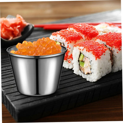 OUNONA 20pcs Stainless Steel Dipping Bowls Sauce Cups for Ketchup Condiments Appetizers for Restaurants and Home Use Versatile Kitchen Storage