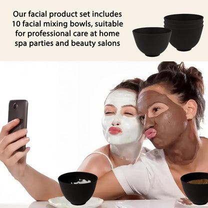 4 Piece Silicone Bowl, Silicone Mixing Bowl Set, Reusable Facial Bowls for Estheticians for Salon Spa or Home Beauty Tools (2 Large 2 Medium)