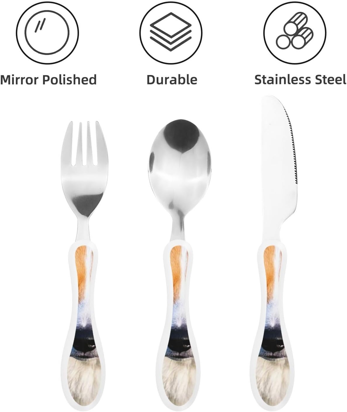 3-Piece Kids Silverware Set With Storage Case, Stainless Steel Reusable Children Safe Knife Spoon Fork Set Classic Cocktail Children Flatware Set For Kids Lunch Box