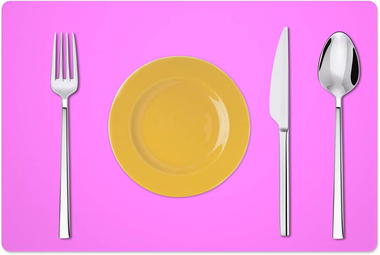 Silicone Placemats, Food-Grade Non-Slip Waterproof, Dining, Stain Resistant, Countertop Protector, Kitchen Counter Mat, Heat Resistant, Baking mat Dishwasher Safe (23.6"×15.7"-1pack, Black)