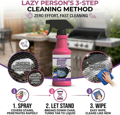SakerPlus Heavy-Duty Grill Cleaner Spray, Degreaser for Grill Grates, BBQ Grills, Frying Pans and Cookware, Removes Baked-On Grease, Burnt-On Residue and Carbon Buildup (1PC)