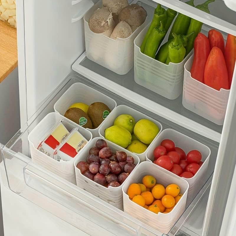 Refrigerator Organizer Box, Fridge Side Door Storage Containers Plastic Translucent Set of 3