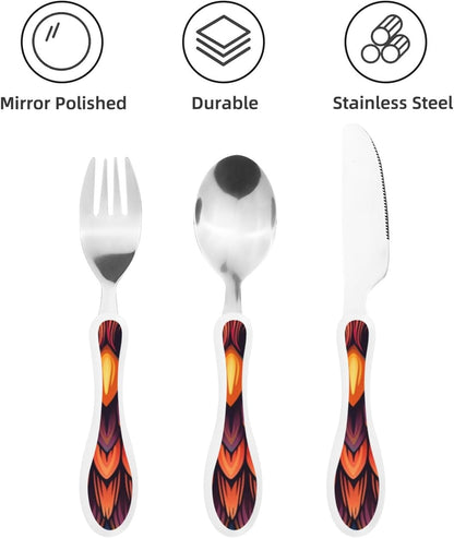 3-Piece Kids Silverware Set With Storage Case, Stainless Steel Reusable Children Safe Knife Spoon Fork Set Sugar Skulls Children Flatware Set For Kids Lunch Box