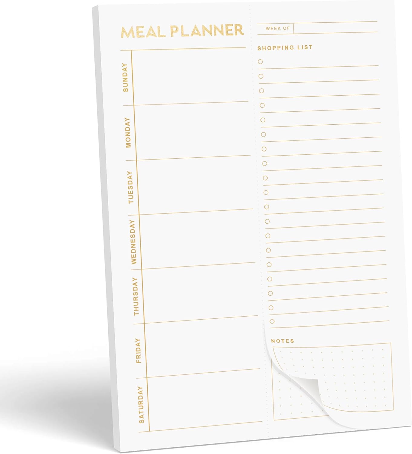 Magnetic Meal Planning Pad for Fridge 52 Undated Tear-off Sheets, 6x9 Inch Meal Planning Notepad for Meal Planner & Grocery List with Magnet, Weekly Meal Planner with Tear Off Shopping List