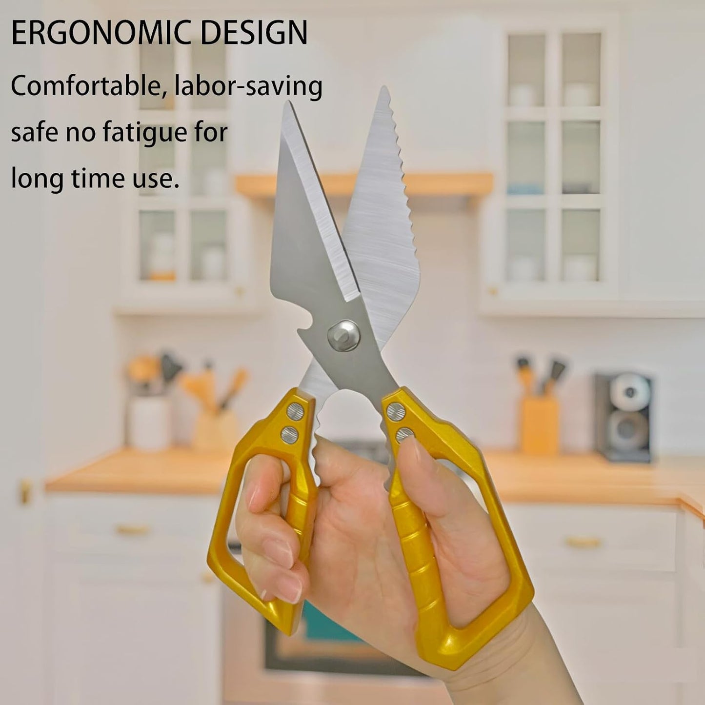 Scissors all Purpose, Stainless Steel Heavy Duty Kitchen Shears, Meat Scissors Heavy Duty Sharp Shears, Poultry Shears Bone Cutting (Sliver)