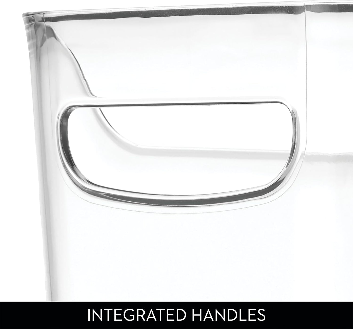 iDesign Divided Fridge Organizer Bin with Handles - Refrigerator or Freezer Bin - Clear
