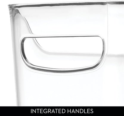 iDesign Divided Fridge Organizer Bin with Handles - Refrigerator or Freezer Bin - Clear