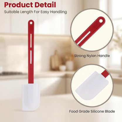 8Pcs High Temp Silicone Spatula Set Long Handle 10/14In