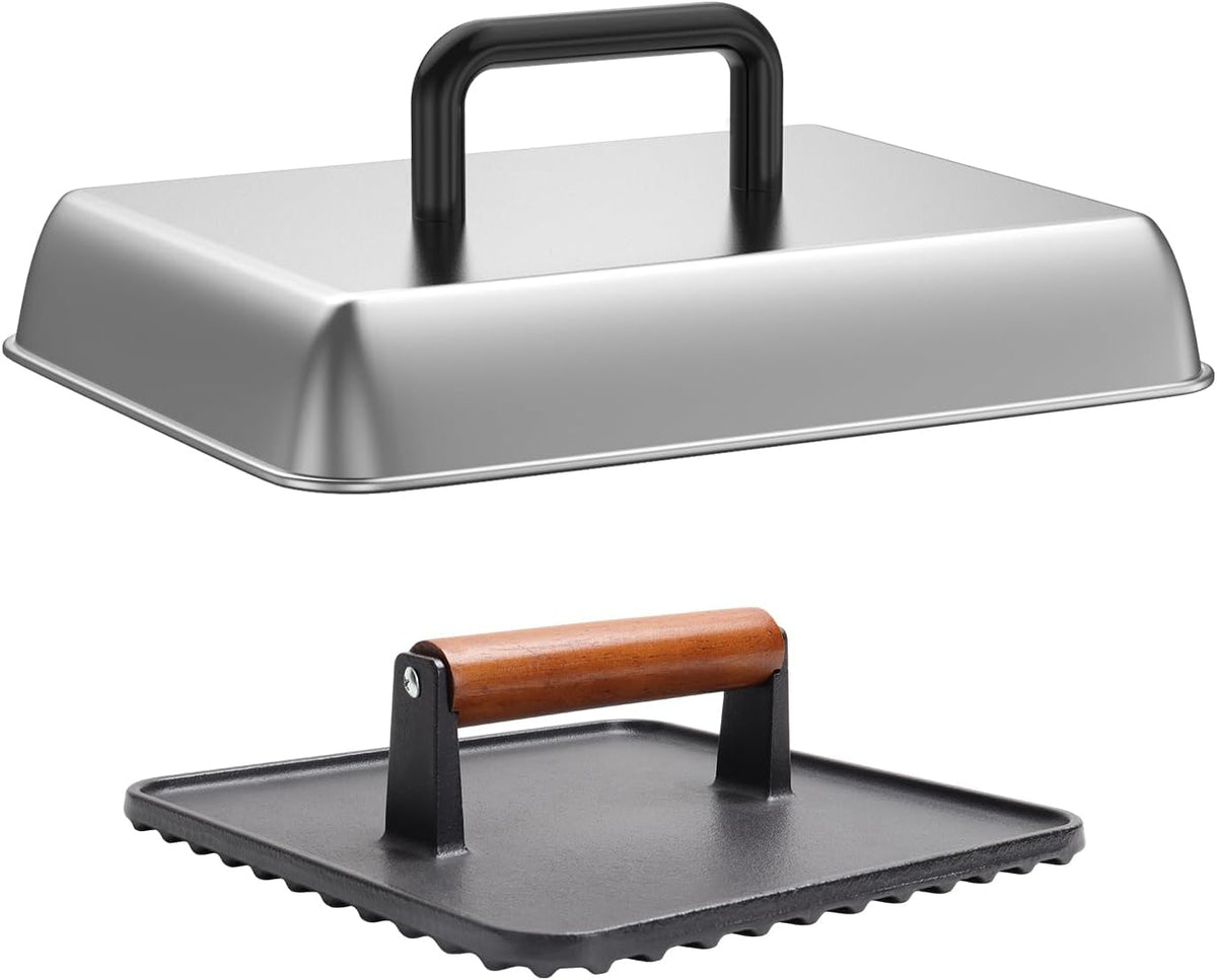 Square Cast Iron Burger Press Smash Griddle Cooking Weight for Blackstone