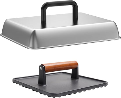 Square Cast Iron Burger Press Smash Griddle Cooking Weight for Blackstone