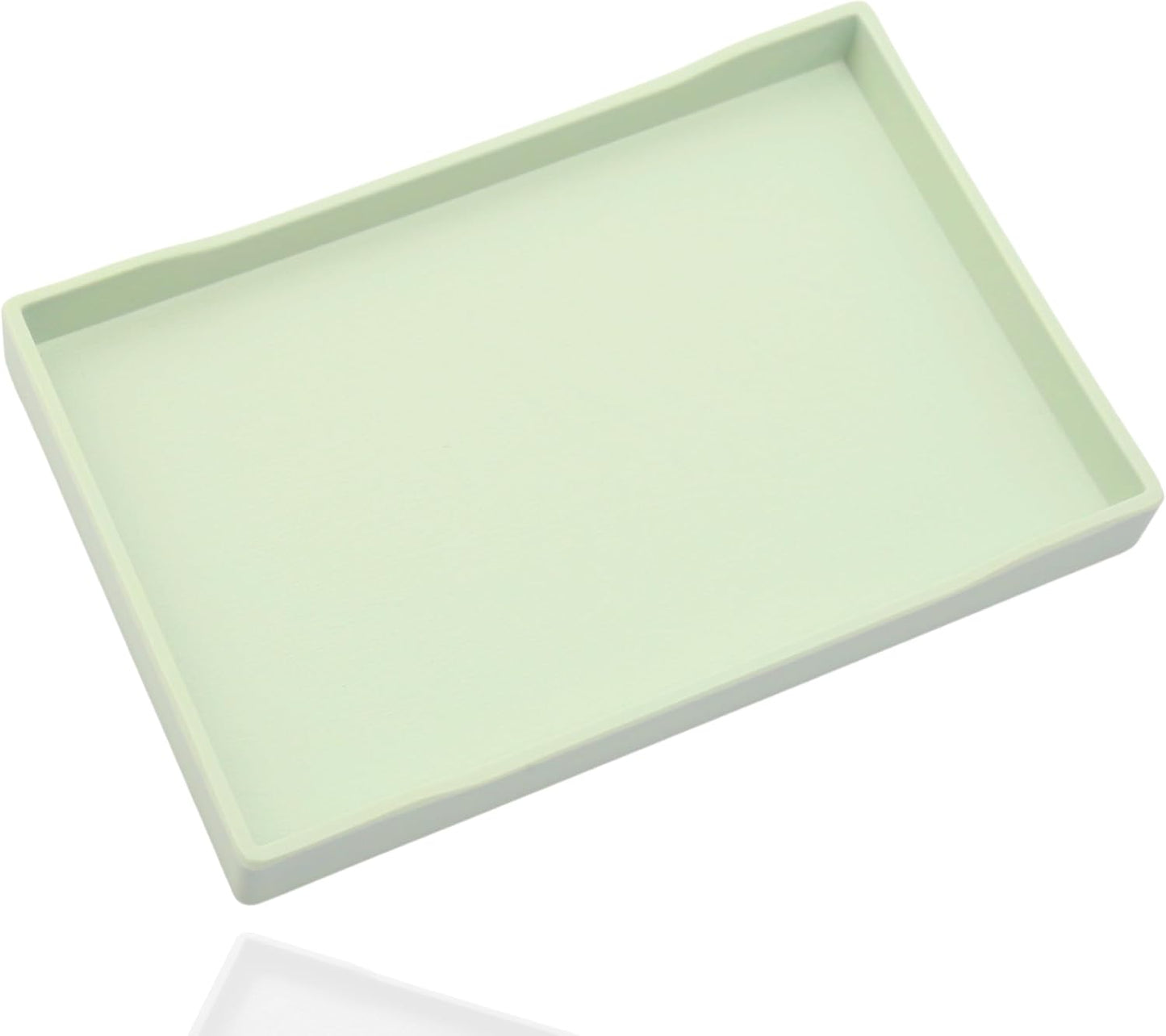 White Serving Tray (13.5 x 9.6 inch) for Serving Accessory, Elegant & Stackable Plastic Tray for Spa, Coffee, Drinks, Tea, Bar, Party, Seasoning, Perfume and Display Use.