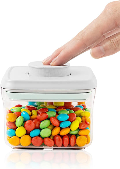 Airtight Food Storage Containers, 5 PCS Clear Pantry Organizers, BPA-Free Stackable Canisters with Measurement Marks & Pop-Top Lids for Cereal, Flour, Sugar, Rice, Pasta & Dry Food