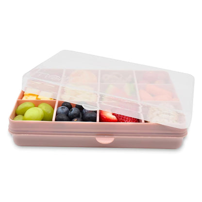 melii Snackle Box |12-Compartment Snack Container with Removable Dividers, BPA-Free Food Storage for Travel, School & On-the-Go Snacks, Kids & Family Organizer (Grey)
