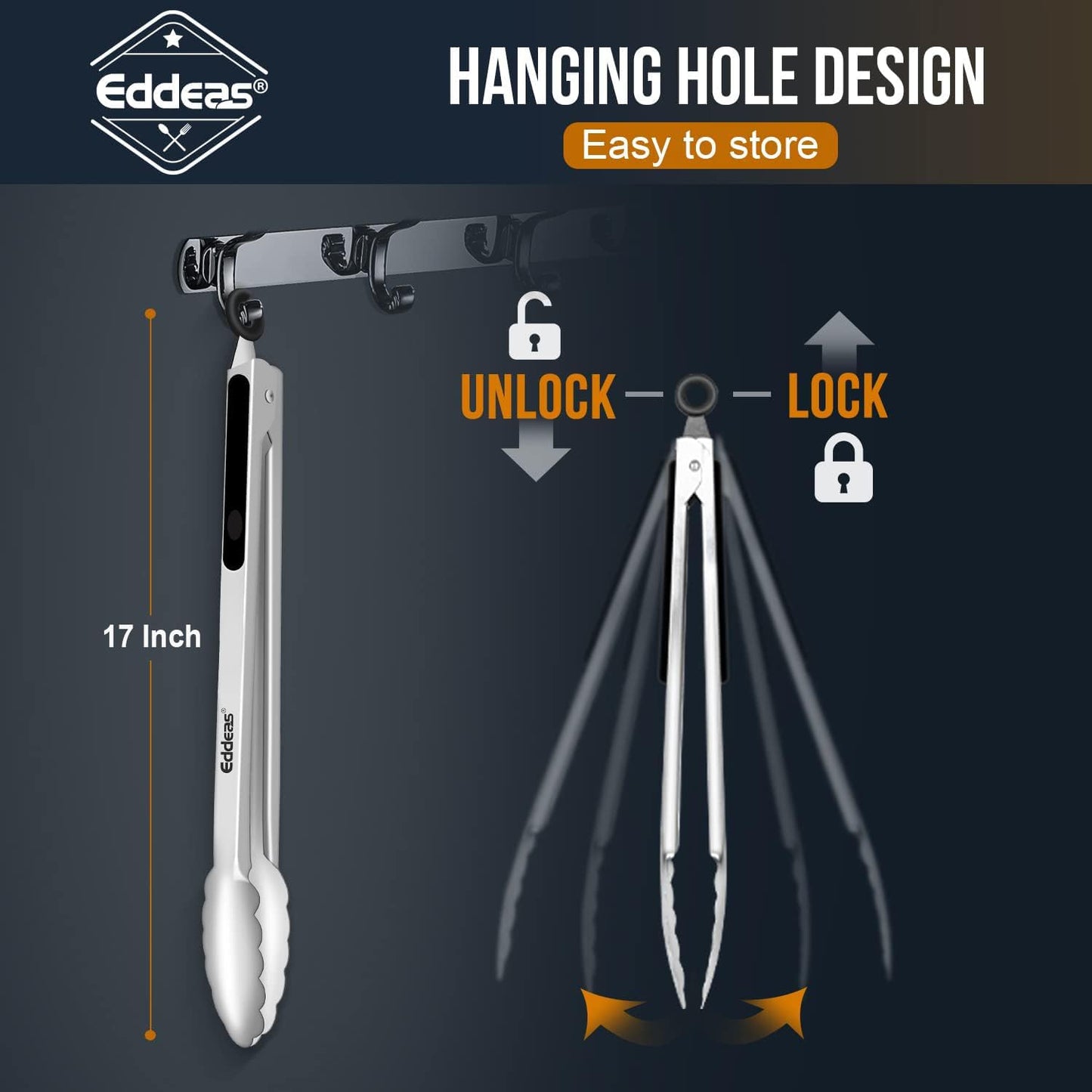 Eddeas Kitchen Tweezers Tongs, Cooking Tweezers Stainless Steel - 3 Size 12'' 10'' & 8 inch Ideal for Meat, pasta, plating and pinching delicate small pieces of food, Set of 3