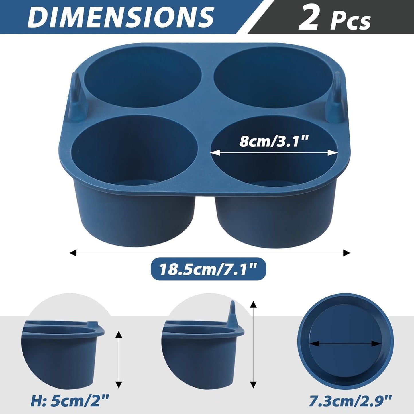 Webake Silicone Air Fryer Muffin Pan for Baking Egg Bites Silicone Mold, Nonstick 1.8 Inch Mini Muffin Tin BPA Free Set of 2