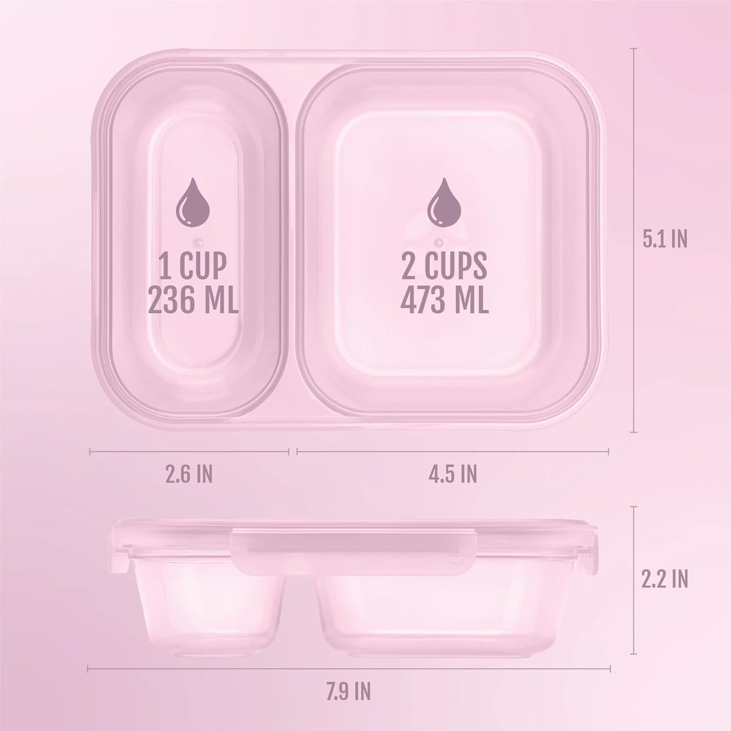 Ello Snap & Nest 10-Piece 4.5 Cup Plastic Meal Prep Set, Reusable Food Containers for Healthy Eating, Freezer, Dishwasher Safe, Berry Fields