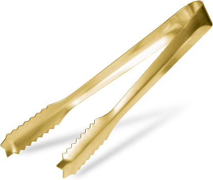 WAFJAMF 7‘’Gold Ice Tongs, 304 Stainless Steel Serving Tong for Ice Bucket