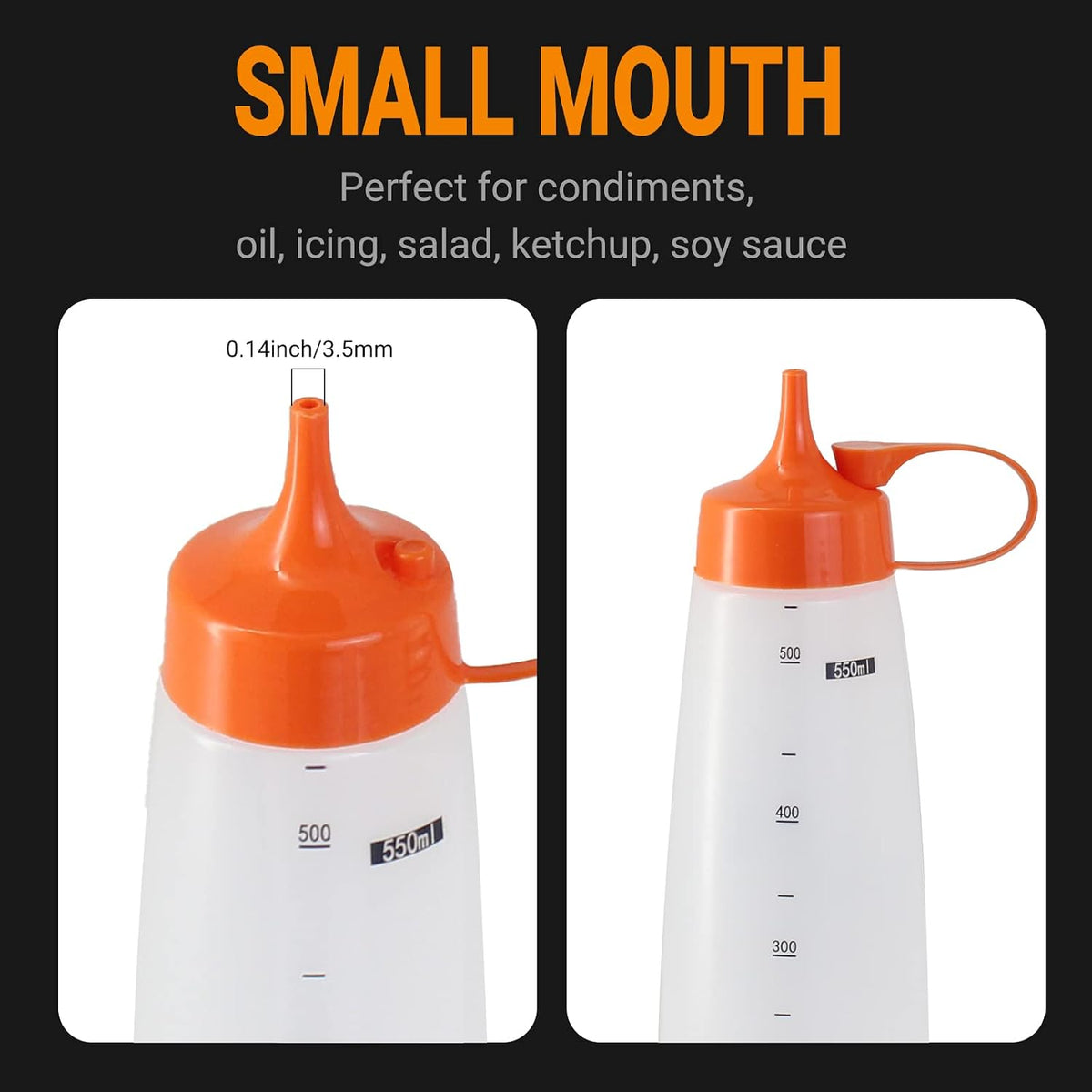32 oz / 1000 ml Plastic Squeeze Bottles 3-Hole