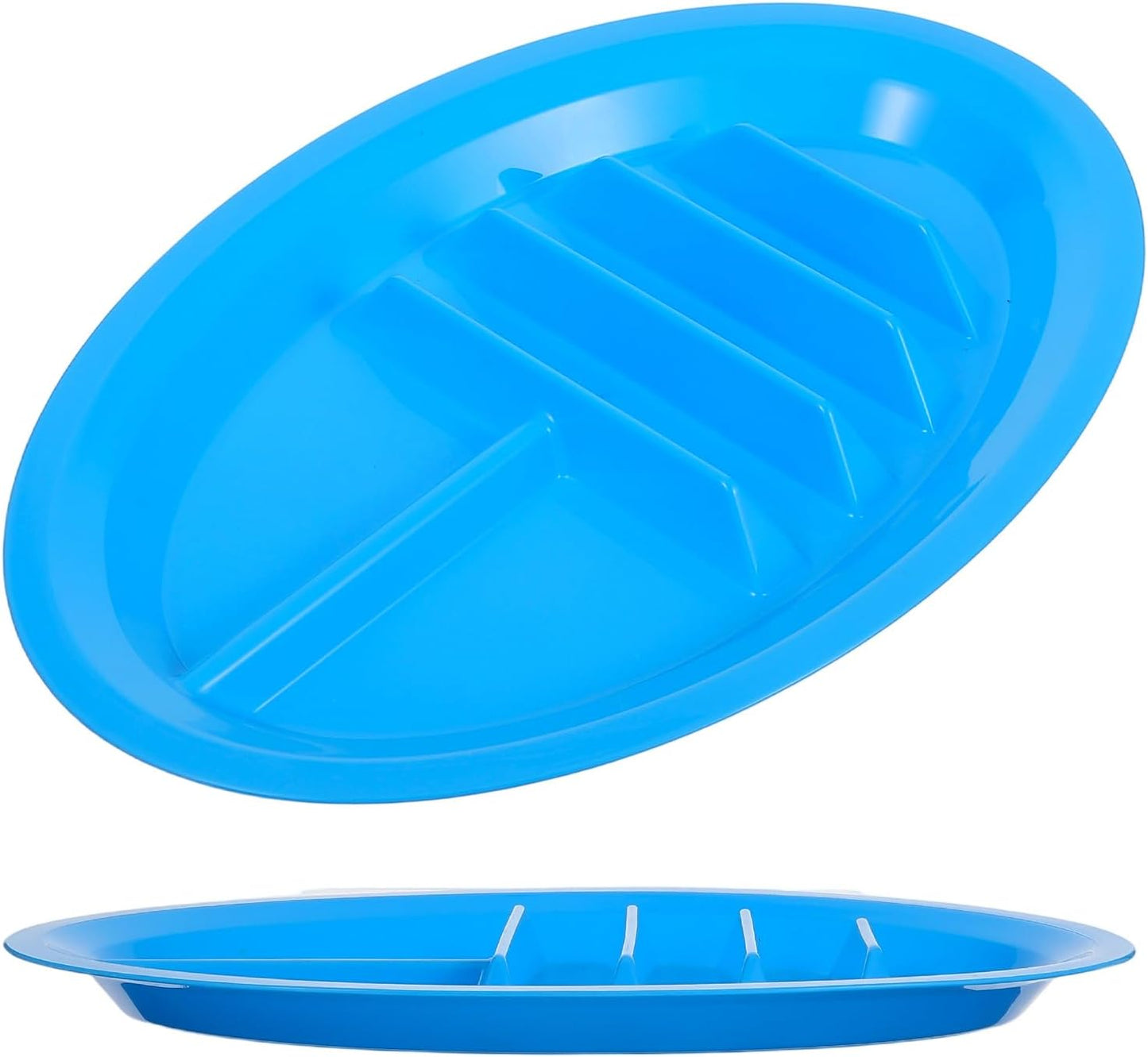 10 Pcs Plastic Taco Plates for Party, Plastic Taco Plates with Dividers Large Taco Holder with 2 Dipping Areas, Stand Up Divider for 3 Tacos, BPA Free, Dishwasher Safe, Colorful