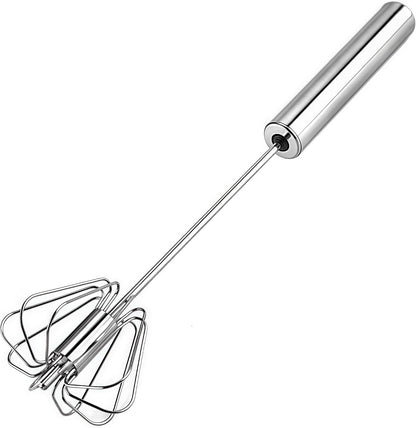 Digead Stainless Steel Egg Whisk, Hand Push Rotary Whisk Blender, Versatile Milk Frother, Hand Push Mixer Stirrer for Blending, Whisking, Beating & Stirring (12in)