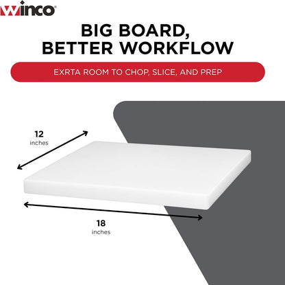 Winco CBWT-1830 Cutting Board, 18-Inch by 30-Inch by 1/2-Inch, White,Medium