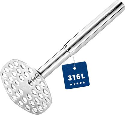 316L Stainless Steel Potato Masher, Dishwasher Safe, Bean Masher