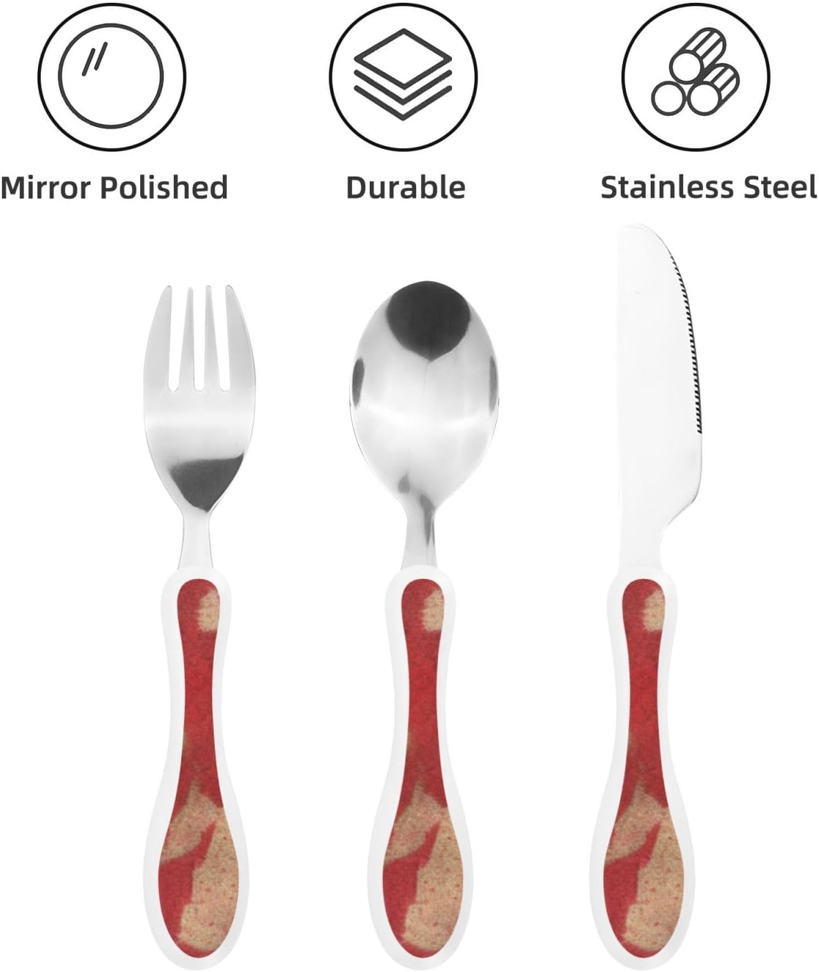 3-Piece Kids Silverware Set With Storage Case, Stainless Steel Reusable Children Safe Knife Spoon Fork Set Ballroom Dance Children Flatware Set For Kids Lunch Box