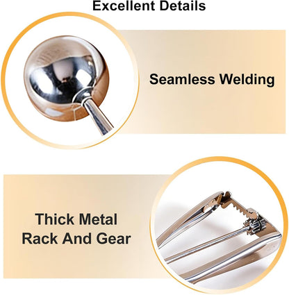 Cookie Cream Dough Scoops For Baking 18/8 Selected Stainless Surface Polishing Process Suitable For Making Exquisite Melon Ball Ice Cream Desserts #40 Biscuit Spoon With A Diameter2.36 Inches