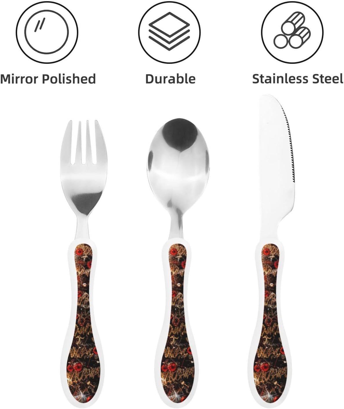 3-Piece Kids Silverware Set With Storage Case, Stainless Steel Reusable Children Safe Knife Spoon Fork Set Classic Cocktail Children Flatware Set For Kids Lunch Box
