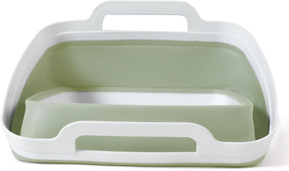 FOSJGO Collapsible Dish Basin with Drain Plug, Foldable Sink, 2.4 Gal (9L)