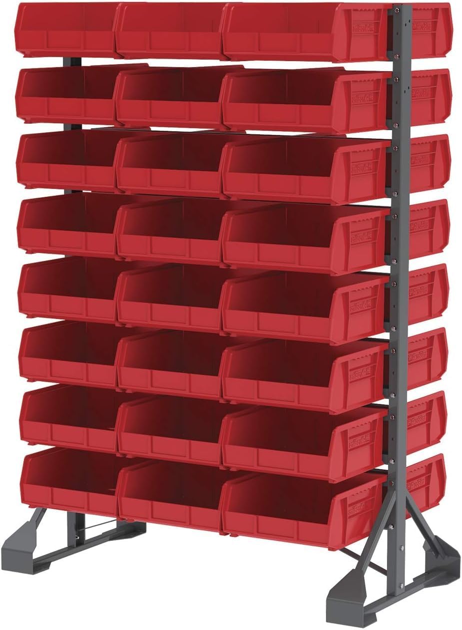 Akro-Mils 30235 AkroBins Plastic Storage Bins, Space-Saving Stackable Bins for Garage, Pantry, Craft Organization, 11" x 11" x 5", Clear, 6-Pack