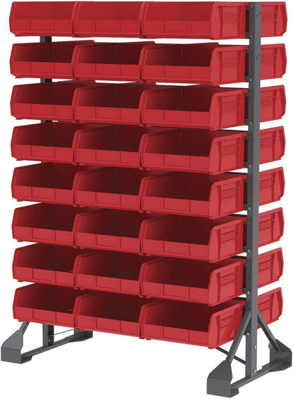 Akro-Mils 30235 AkroBins Plastic Storage Bins, Space-Saving Stackable Bins for Garage, Pantry, Craft Organization, 11" x 11" x 5", Clear, 6-Pack