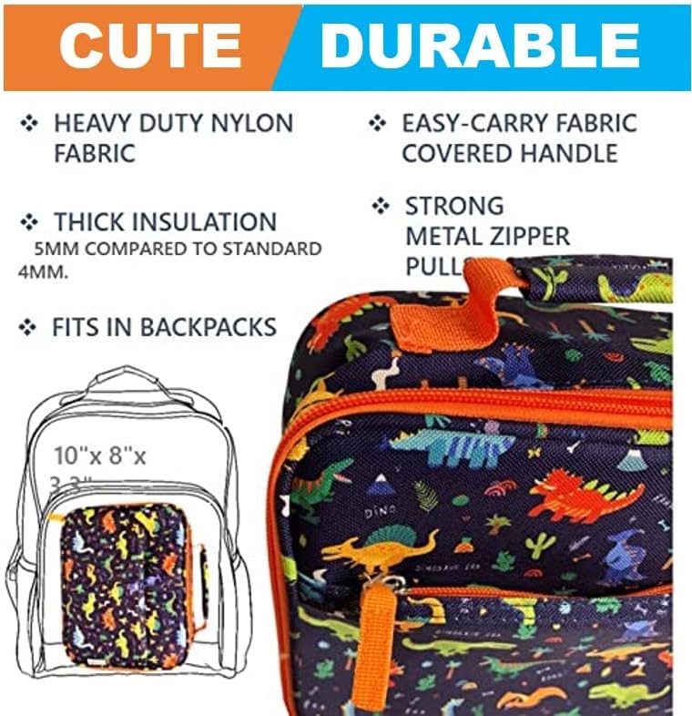 Bento Box with Stainless Steel Thermo, Insulated Lunch Bag, Ice Pack Set for Kids - 5 Compartments, Lunches or Snack Container for Girls, Toddlers Daycare Pre-School, Kindergarten Purple Unicorn