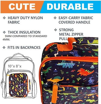 Bento Box with Stainless Steel Thermo, Insulated Lunch Bag, Ice Pack Set for Kids - 5 Compartments, Lunches or Snack Container for Girls, Toddlers Daycare Pre-School, Kindergarten Purple Unicorn