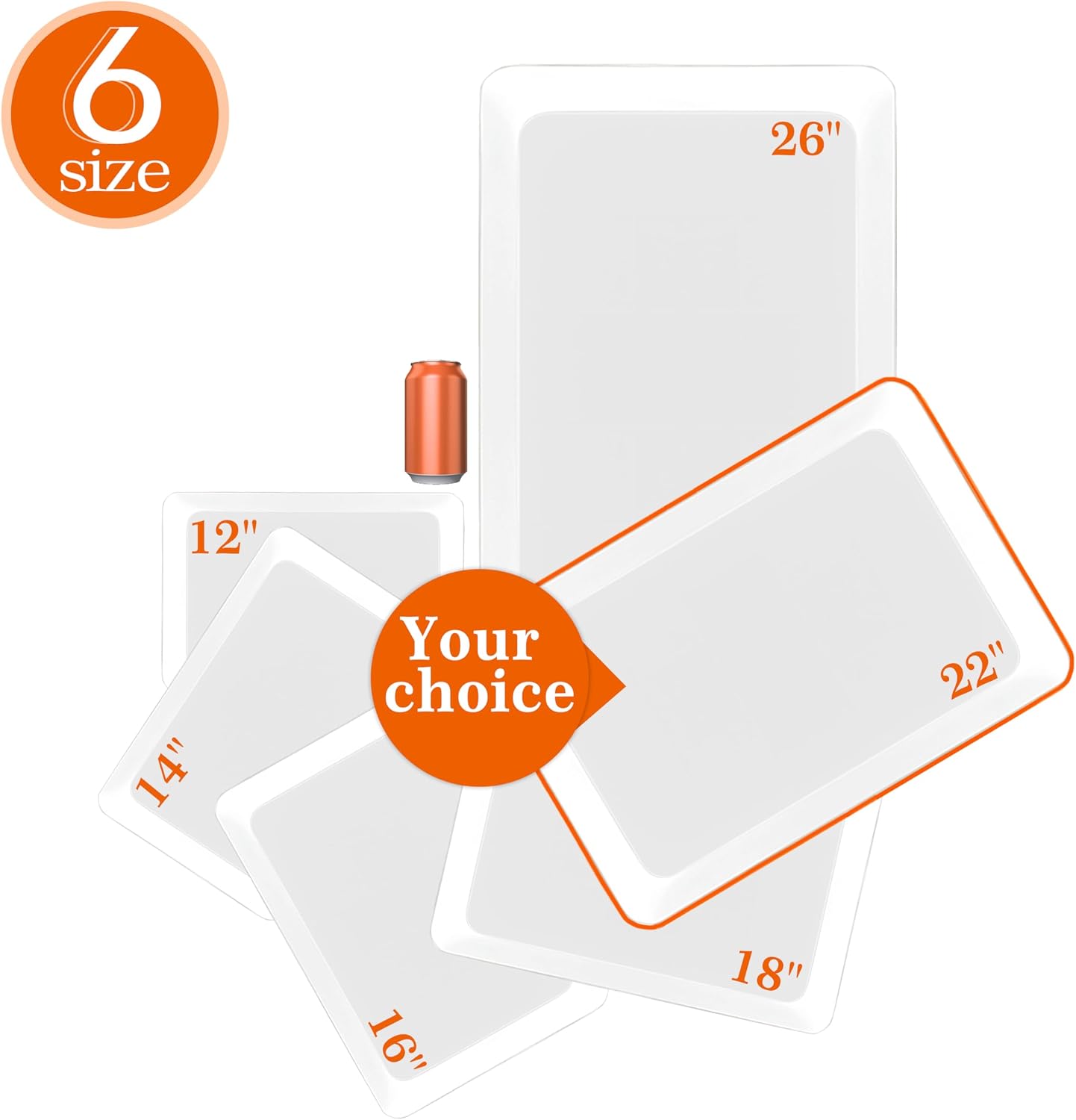 Serving Tray Platter, 4 Pack Food Tray for Veggie Fruit Snack Dessert Cookie Cheese, Food Trays for Party Supplies Display, Plastic Platters for Serving Food, Large White Trays, BPA Free