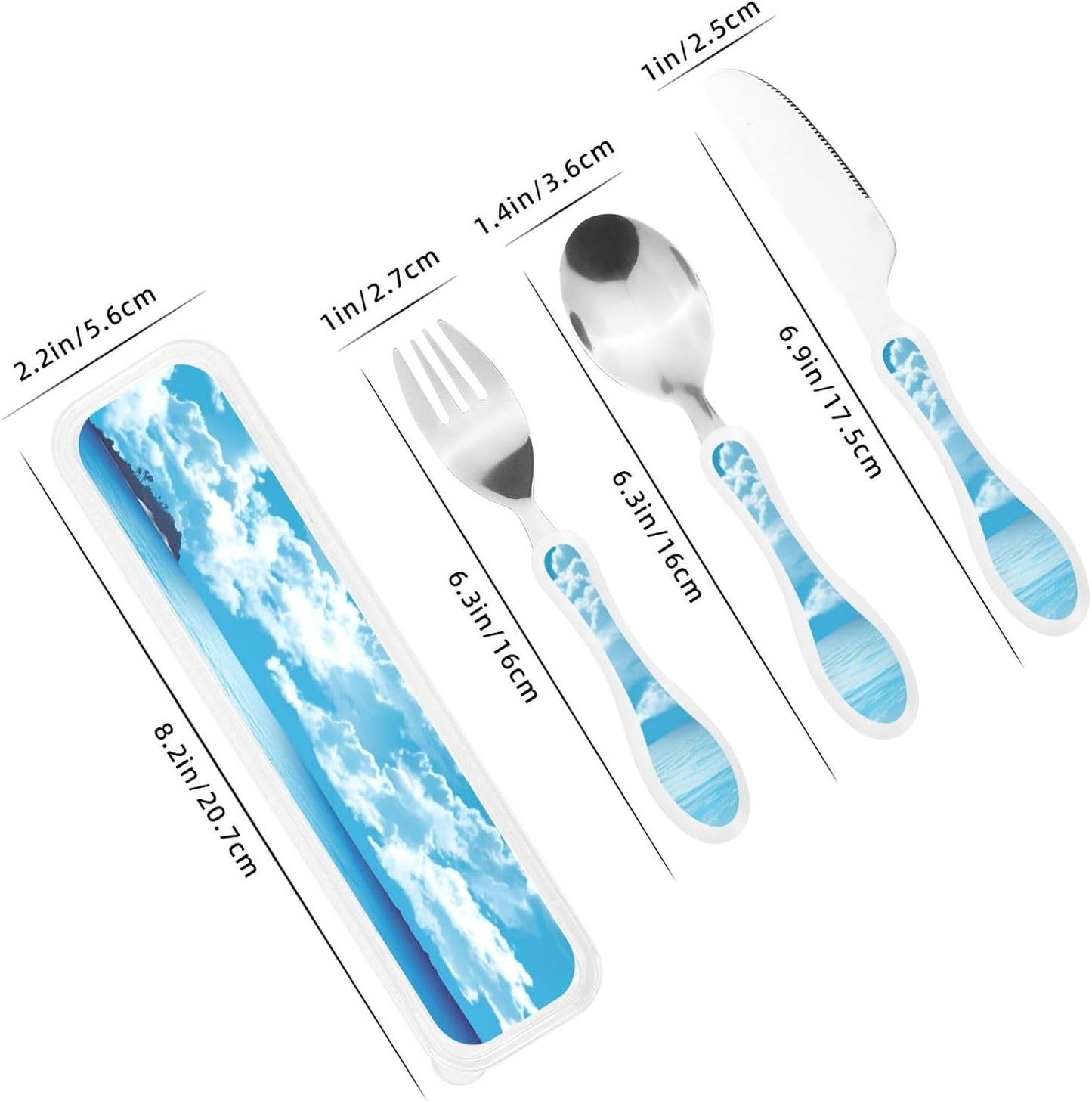 3-Piece Kids Silverware Set With Storage Case, Stainless Steel Reusable Children Safe Knife Spoon Fork Set Shih Tzu Dog Children Flatware Set For Kids Lunch Box