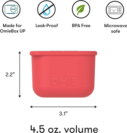 OmieBox (2 pack) Leakproof Dips Containers To Go, Salad Dressing Container, Condiment Container with Lids - Food Safe Silicone - 4 ounces (Blue/Lime)