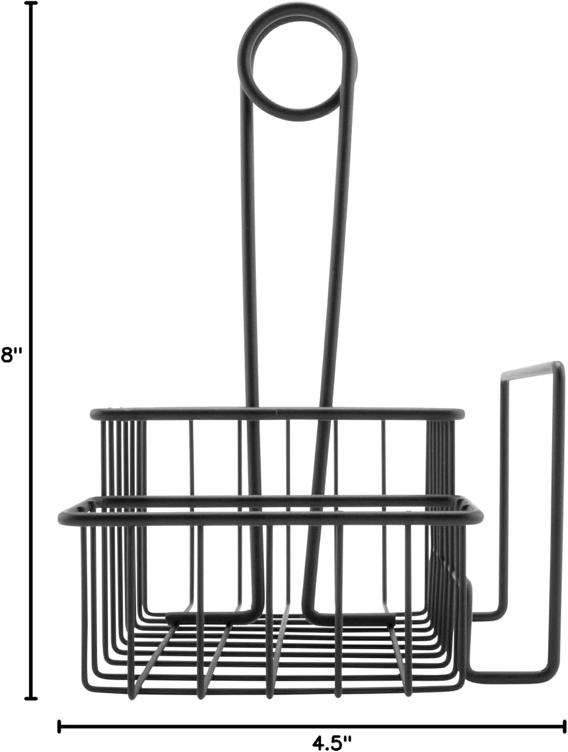 G.E.T. 4-31698 Black Metal Three Compartment Condiment Caddy with Menu Iron Powder Coated Table Caddies Collection