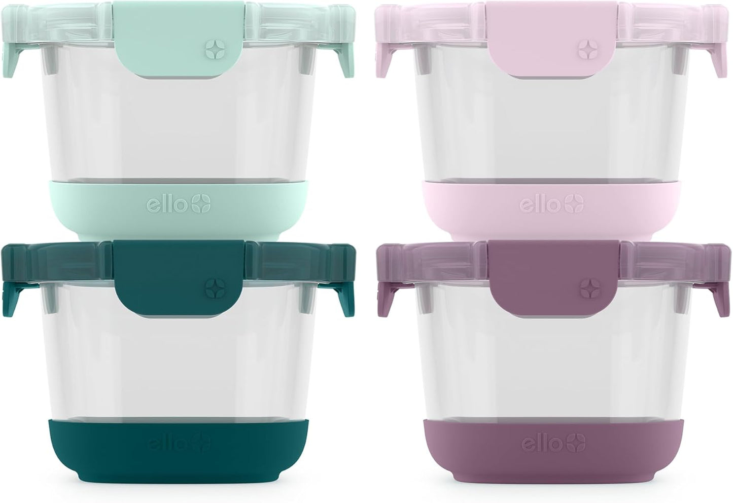 Ello Duraglass Glass Meal Prep Sets Leak-Proof Glass Food Storage Containers with Airtight BPA-Free Plastic Lids, Dishwasher, Microwave, and Freezer Safe