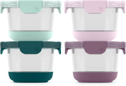 Ello Duraglass Glass Meal Prep Sets Leak-Proof Glass Food Storage Containers with Airtight BPA-Free Plastic Lids, Dishwasher, Microwave, and Freezer Safe