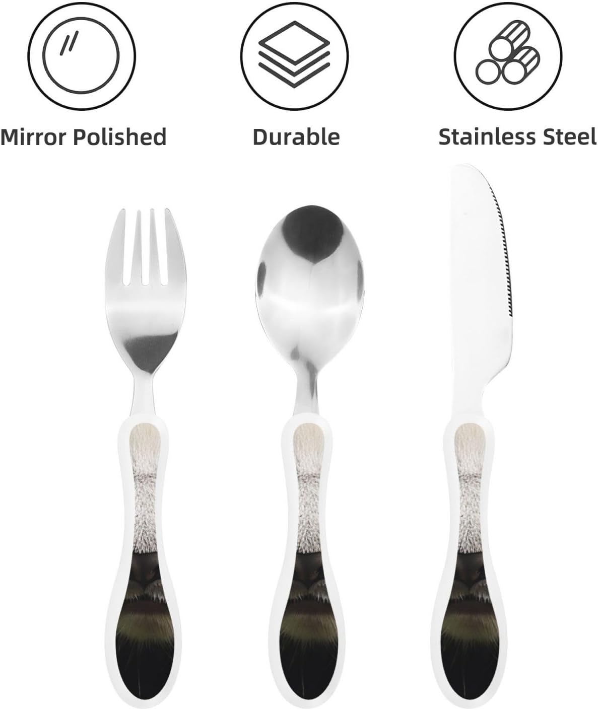 3-Piece Kids Silverware Set With Storage Case, Stainless Steel Reusable Children Safe Knife Spoon Fork Set Blue Active Girl Running Sunset Children Flatware Set For Kids Lunch Box - Colors A