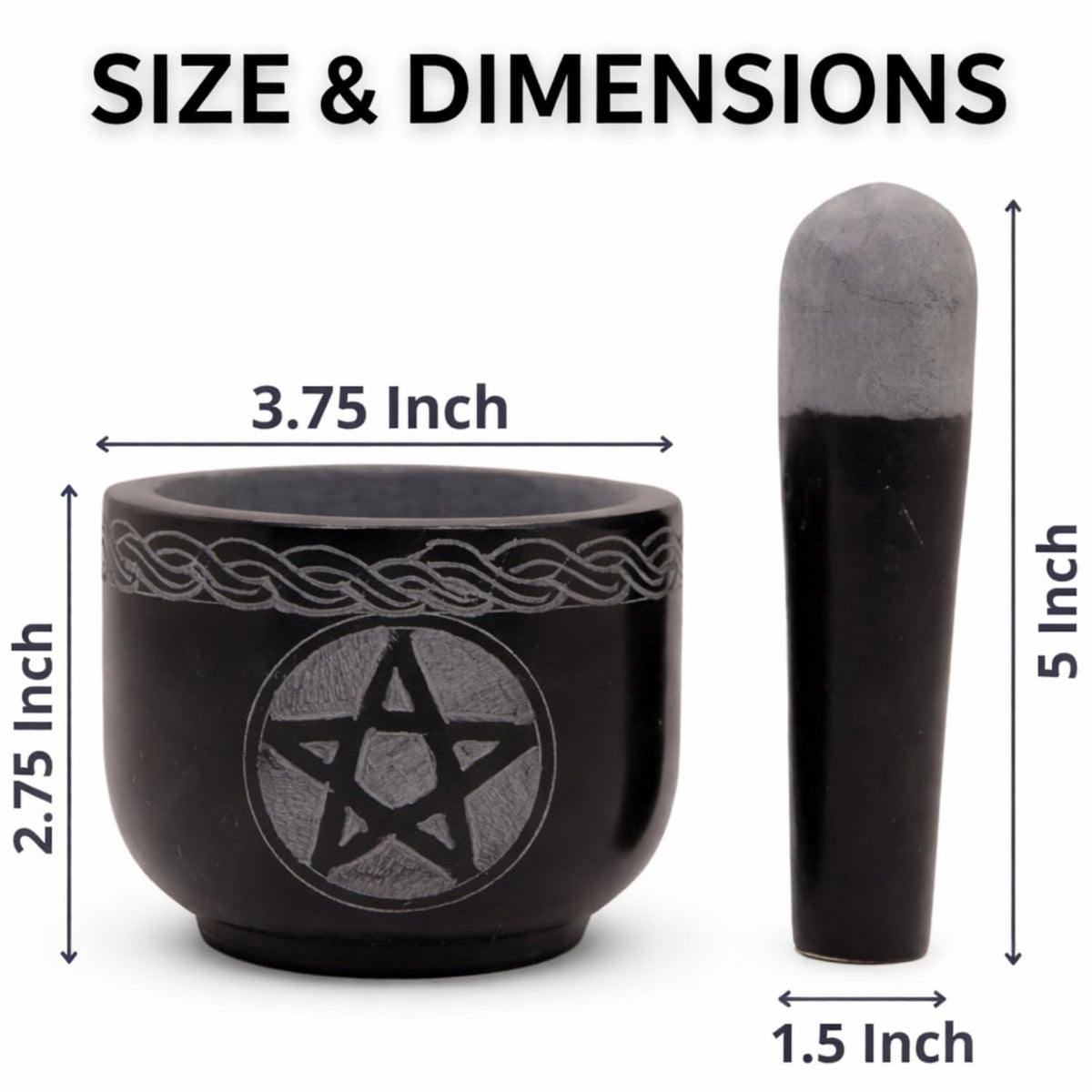 Mortar and Pestle Set, Black