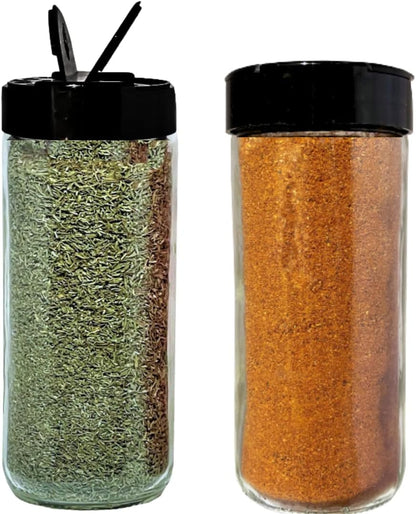 JARMING COLLECTIONS 16oz Glass Spice Shakers with Lids – Large Seasoning Containers with Shaker Tops for Kitchen, Pantry & Herb Storage
