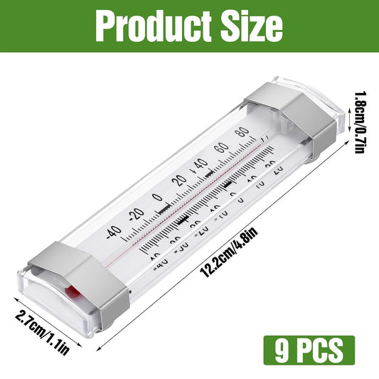 9 Pack Fridge Refrigerator Freezer Thermometer, Waterproof Analog, Large Dial, Accurate, Easy to Read, Wide Range -40°F to 80°F for Kitchen, Restaurant, Cooler, Lab, Industrial Use