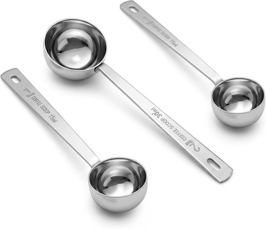 3PCS Coffee Scoop, 1 Tbsp 15ml 2 Tbsp 30ml Stainless Steel Measuring Spoon