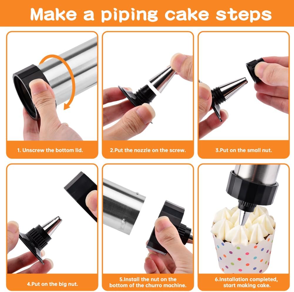 Cookie Press Gun Kit,Stainless Steel Spritz Cookie Press