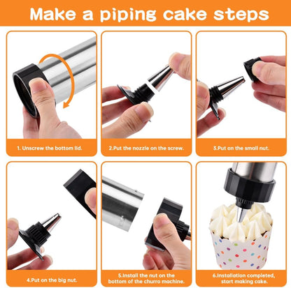 Cookie Press Gun Kit,Stainless Steel Spritz Cookie Press
