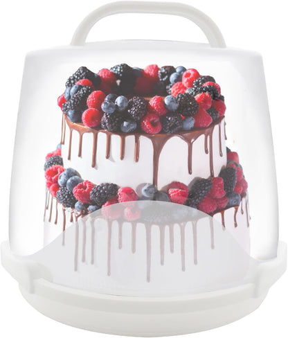3-Tier Party Cupcake Carrier, Cupcake Holder with Lid and Handle for Transport Storage 24 Cupcakes (White)