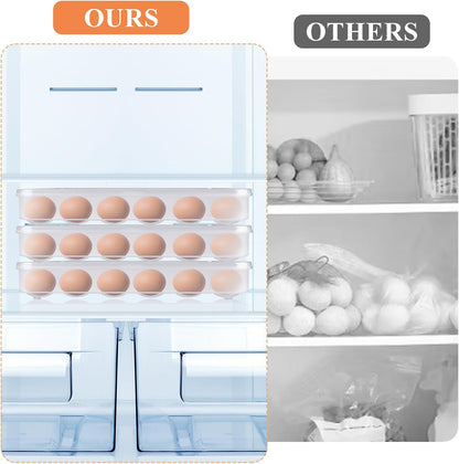 3 Pcs 90 Slots Deviled Egg Containers with Lids, Plastic Deviled Egg Platter, Stackable Egg Carrier, Reusable Deviled Egg Holders with Piping Tool Set for Thanksgiving Easter Party Picnic